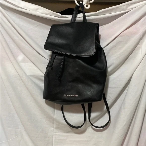 Victoria\'s Secret Black Minimalist Backpack Vegan leather backpack VICTORIA main image 3